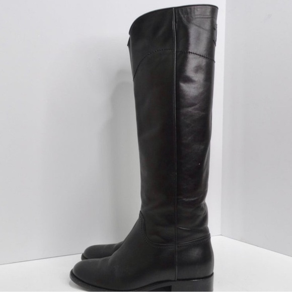 Chanel Interlocking CC Logo Black Leather Riding Boots - Picture 6 of 11